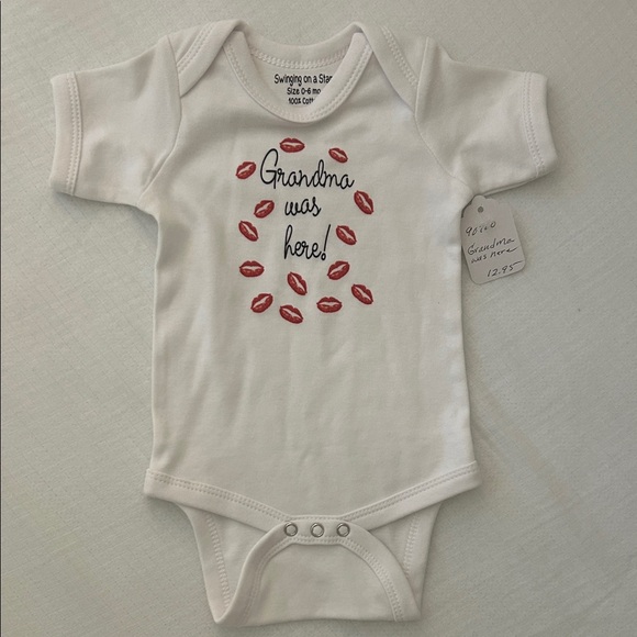 Grandma Was Here White Baby Onesie 0-6 months - Picture 1 of 2